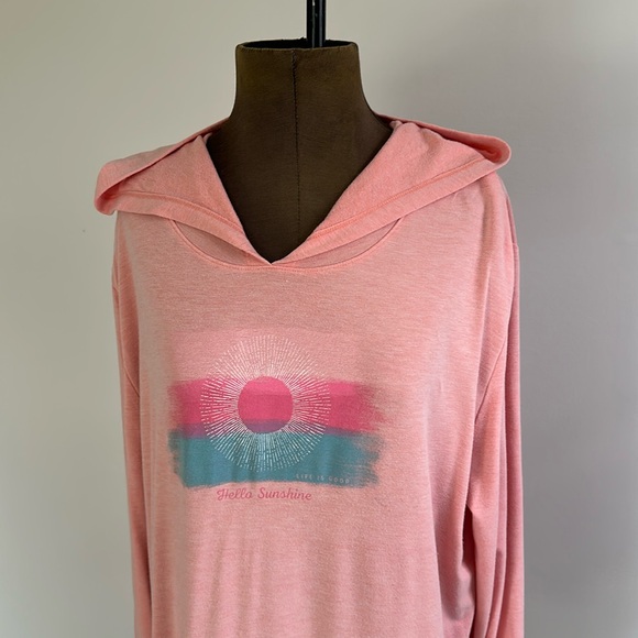 Womens Life Is Good Size XXL Hooded Beach Cover Up - Picture 2 of 9